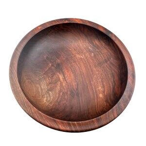 Large 13" Hand Turned Black Walnut Wood Bowl Signed Lane Phillips Studio Art